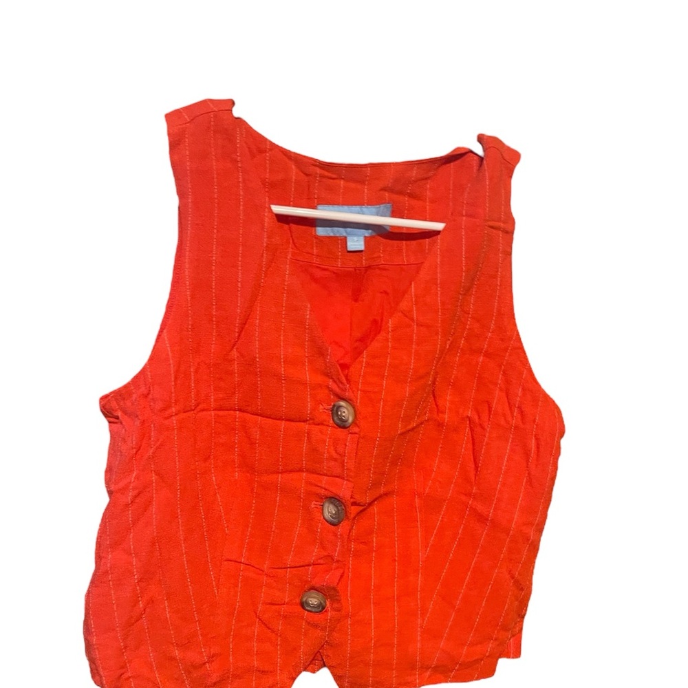 Draper James Vibrant Orange Vest